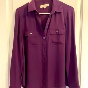 Loft button down, maroon shirt. Size small.